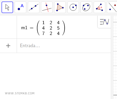 Erstellen einer quadratischen Matrix mit 3 Zeilen und 3 Spalten
