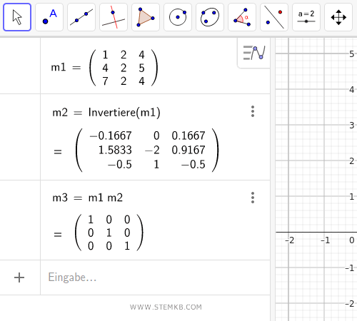 &Uuml;berpr&uuml;fung der inversen Matrix