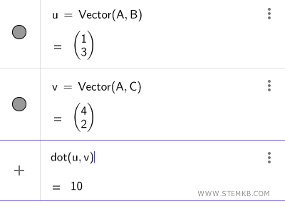 calculating the dot product