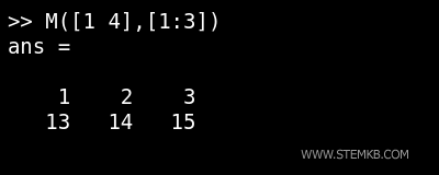 eine weitere 2x3-Teilmatrix mit nicht aneinandergrenzenden Zeilen