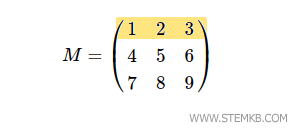 extrahiere die erste Zeile der Matrix