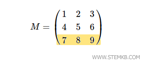 extrahiere die dritte Zeile der Matrix