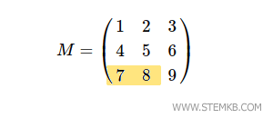 extrahiere die erste und zweite Spalte der dritten Zeile