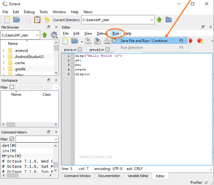 Wie man das Skript ausf&uuml;hrt