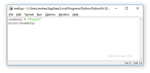 Zuweisung eines Werts zu einer Variablen