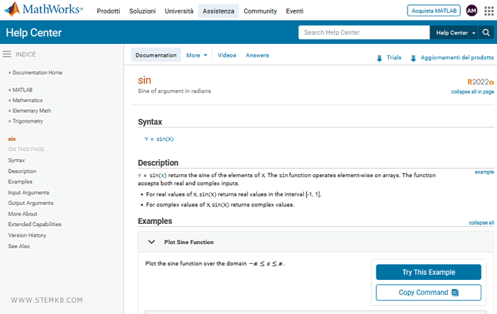 Matlab Befehlsdokumentation