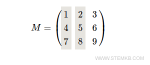 Die ersten zwei Zeilen der Matrix