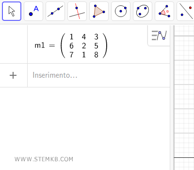 erstelle eine quadratische Matrix mit 3 Zeilen und 3 Spalten