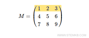 die erste Zeile der Matrix