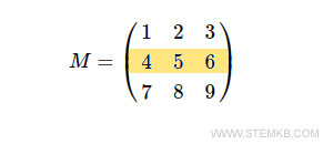 die zweite Zeile der Matrix