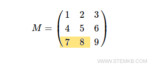 Extraktion der ersten beiden Elemente der dritten Zeile der Matrix