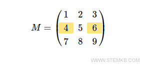 die erste und dritte Spalte der zweiten Zeile der Matrix