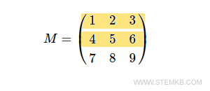 die ersten beiden Zeilen der Matrix