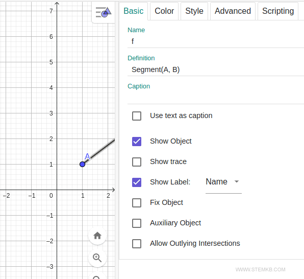 how to modify the segment in Geogebra