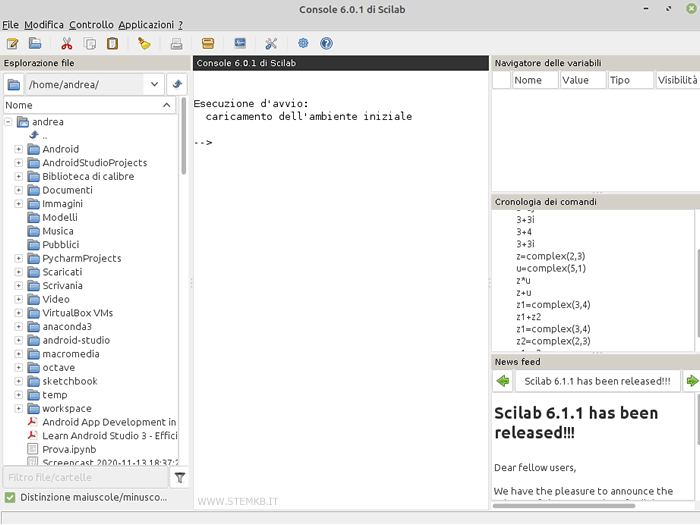 Scilab command window