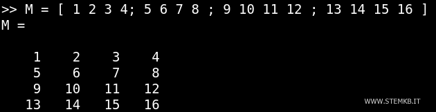 Erstellen Sie eine 4x4-Matrix