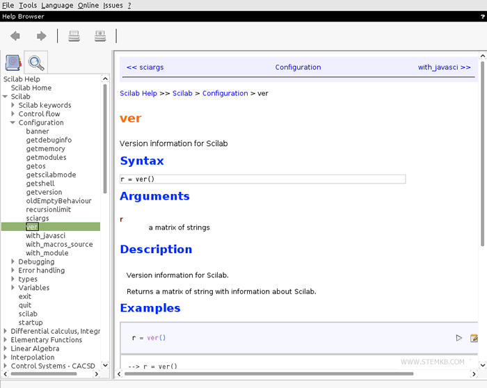 help documentation in Scilab