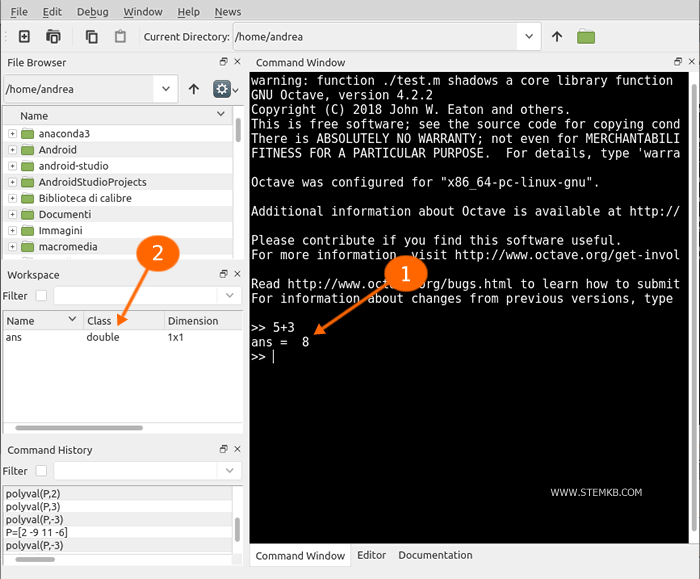 Der Octave-Arbeitsbereich