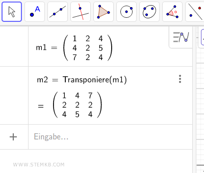 Erstellung einer transponierten Matrix